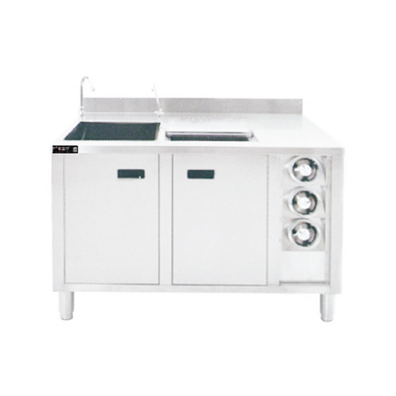 Sink With Backrest + Ice Bath + Cup Dispenser